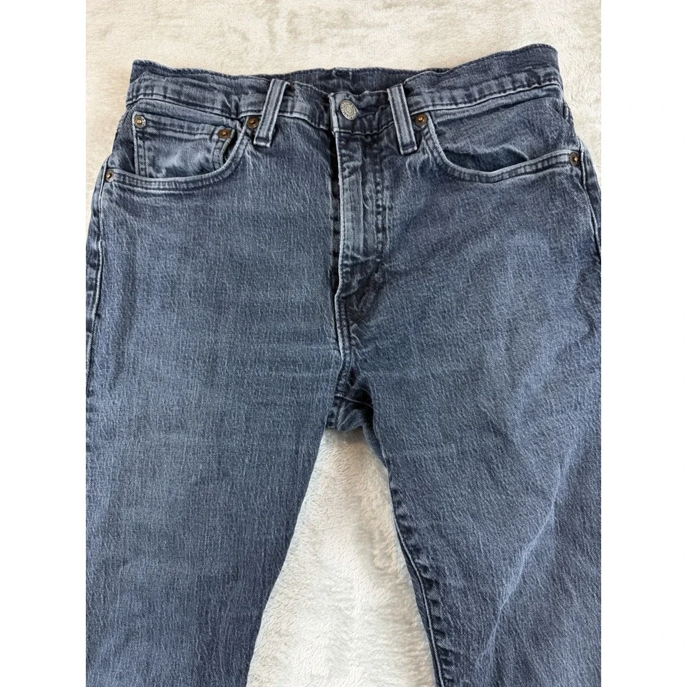 Levis Premium 513 Jeans Mens 31x30 Blue Slim Fit Straight Stretch Dark Wash BigE